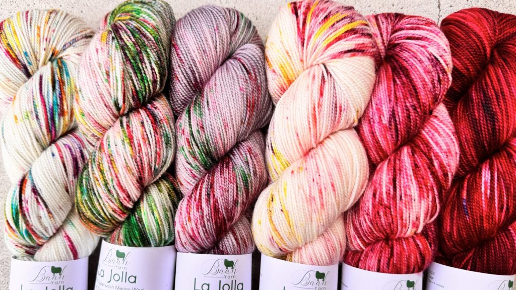 Hand Dyed Yarn Christmas Colors